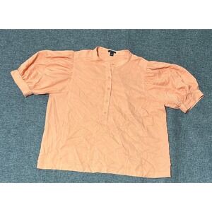 Ann Taylor Women's L Pullover Short Puff Sleeves Blouse